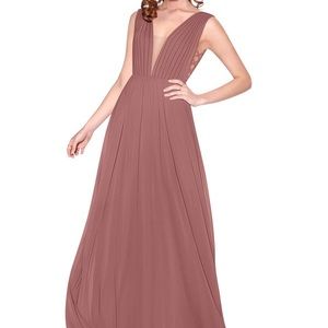 Azazie Blaine Bridesmaid Dress Desert Rose NWT